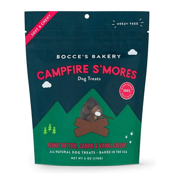 Bocce's Bakery Campfire S'mores Peanut Butter, Carob and Vanilla Dog Treats 170g