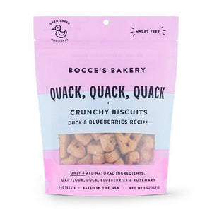 Bocce's Bakery Quack Quack Quack Crunchy Biscuits Duck & Blueberries Recipe Dog Treats 141.7g