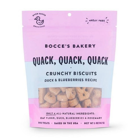 Bocce's Bakery Quack Quack Quack Crunchy Biscuits Duck & Blueberries Recipe Dog Treats 141.7g