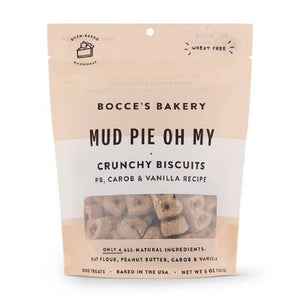 Bocce's Bakery Mud Pie Oh My Crunchy Biscuits PB, Carob & Vanilla Recipe Dog Treats 141.7g