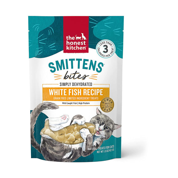 The Honest Kitchen Smittens Bites Dehydrated White Fish Recipe Cat Treats 42.5g