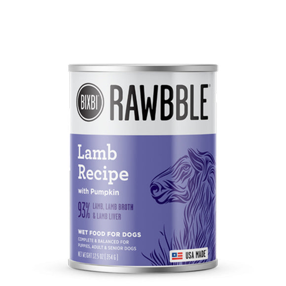 Bixbi Canned Dog Food Rawbble Lamb 12.5 oz