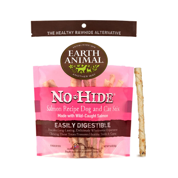 Earth Animal No-Hide Salmon Recipe Dog and Cat Stix 10 ct