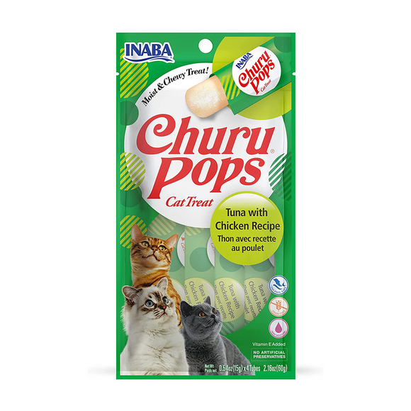 Inaba Churu Pops Tuna with Chicken Recipe Cat Treat 60g