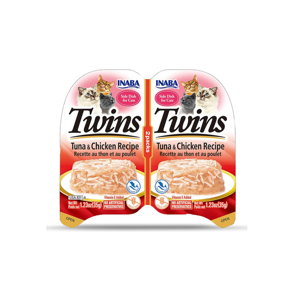Inaba Twins Tuna & Chicken Recipe Cat Side Dish 35g/2