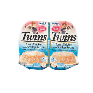 Inaba Twins Tuna & Chicken with Scallop Recipe Cat Treats 70g