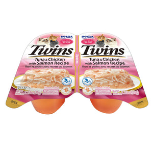 Inaba Twins Tuna & Chicken with Salmon Recipe Cat Treats 35g/2pc