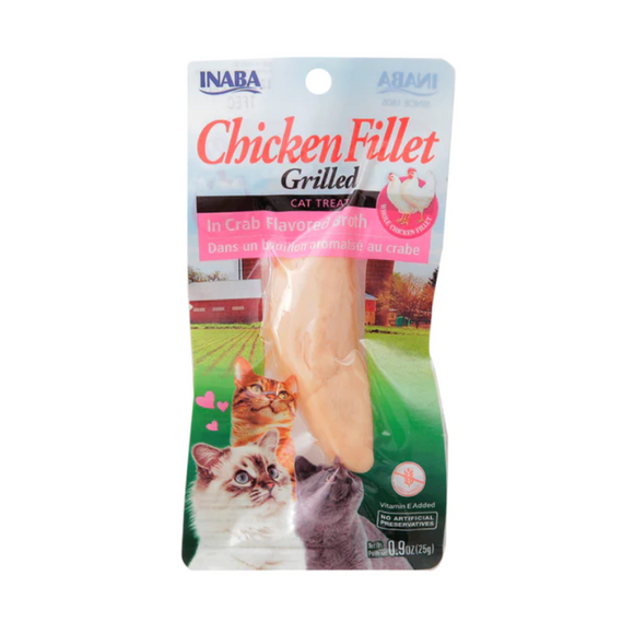Inaba Grilled Chicken Fillet in Crab Flavored Broth Cat Treat 25g