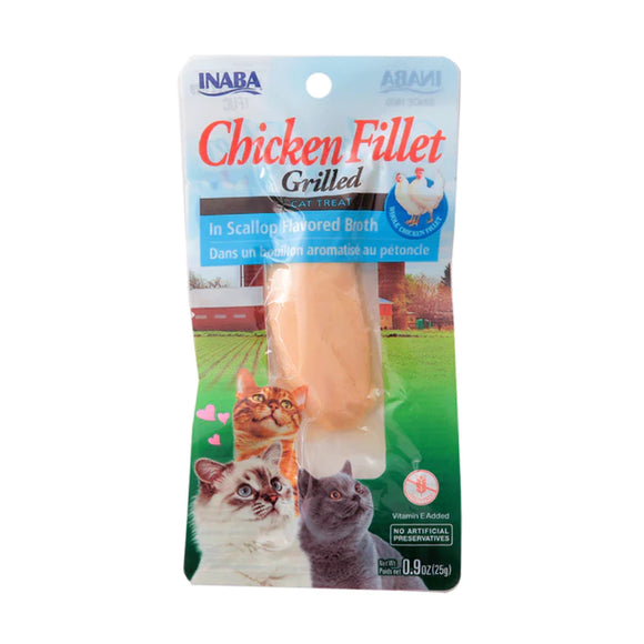 Inaba Chicken Fillet Grilled in Scallop Flavored Broth Cat Treat 25g