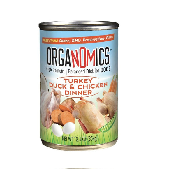 Evanger's Organomics Turkey & Duck & Chicken Dinner Dog Food 354g