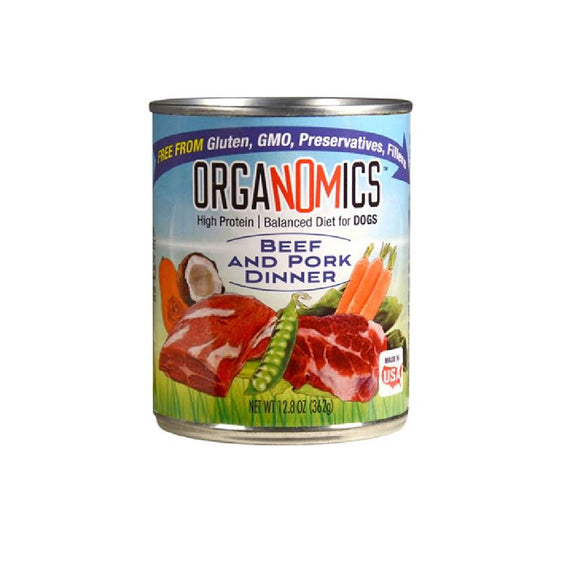 Evanger's Organomics Beef & Pork Dinner Dog Food 354g