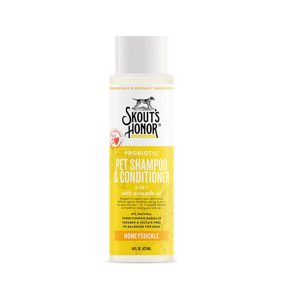 Skout's Honor Probiotic Shampoo and Conditioner Honeysuckle 16oz