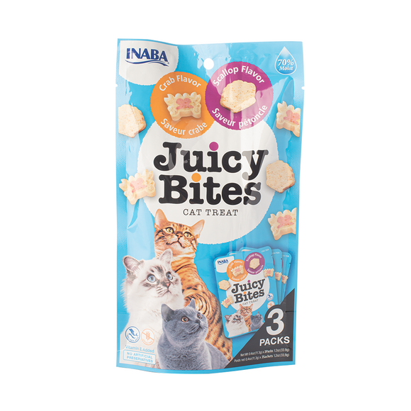 Inaba Juicy Bites Crab & Scallop Flavor Cat Treats 11.3g x 3-pack