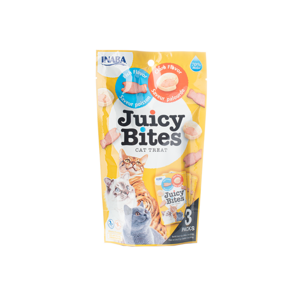 Inaba Juicy Bites Fish & Clam Flavor Cat Treats 11.3g x 3-pack