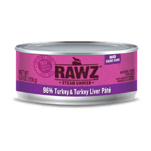 Rawz Canned Cat Food 96% Turkey & Liver 155g