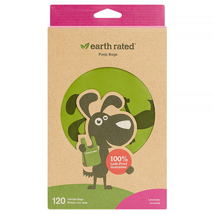Earth Rated Poop bags with Handle Lavender Scented 120 bags