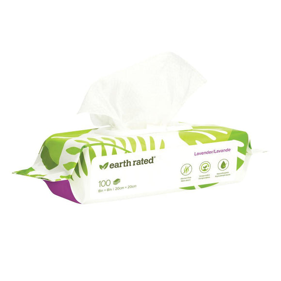 Earth Rated Lavender Scented Wipes 100 ct