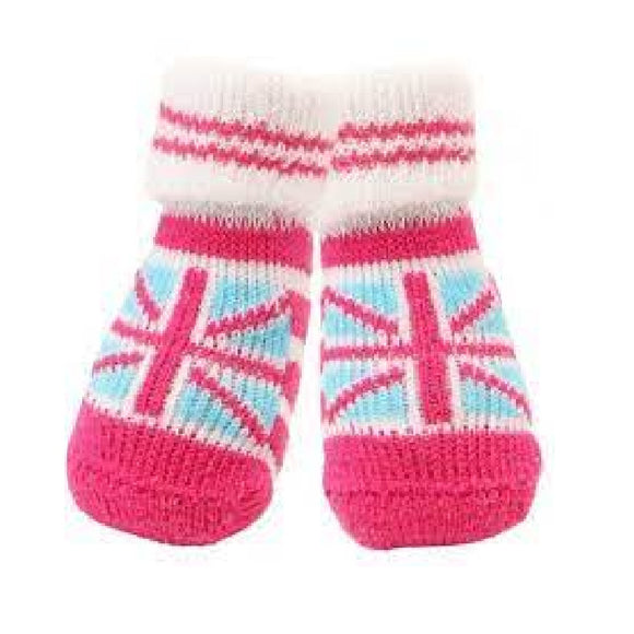 Puppia Medium Pink Union Jack Socks