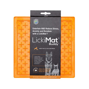 LickiMat Dog Feeder Mat Buddy Orange