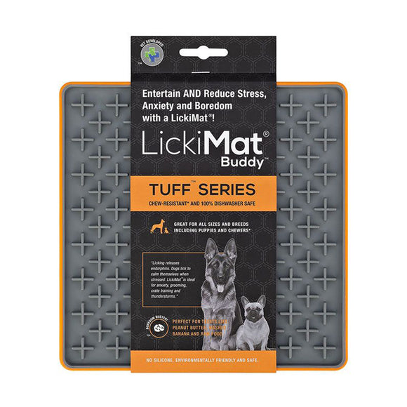 LickiMat Dog Feeder Mat Tuff Buddy Orange