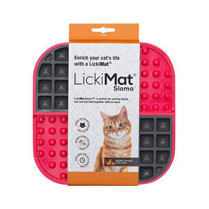 LickiMat Cat Feeder Mat Slomo Red
