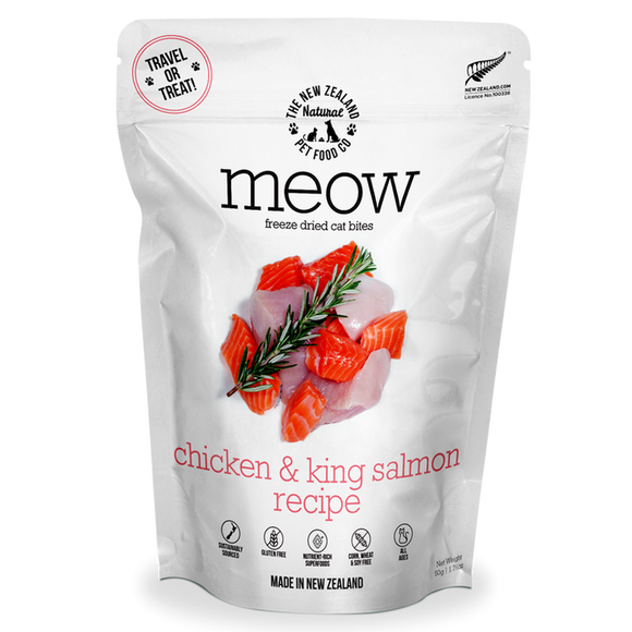 Meow Freeze Dried Chicken & King Salmon Cat Food 50g