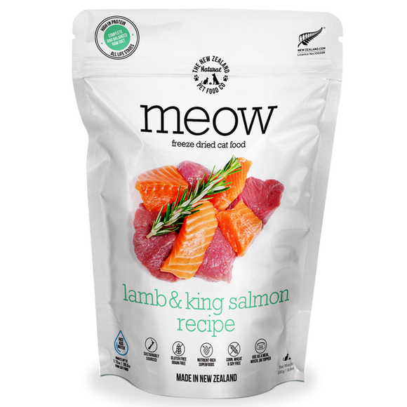 Meow Freeze Dried Lamb & King Salmon Cat Food 280g