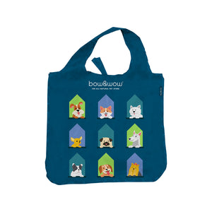 Bow & Wow Reusable Bag Dogs by the Window Blue