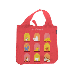 Bow & Wow Reusable Bag Cats by the Window Red