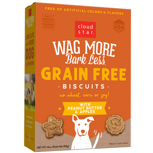 Cloud Star Wag More Bark Less Oven Baked Grain Free Peanut Butter & Apples 396g