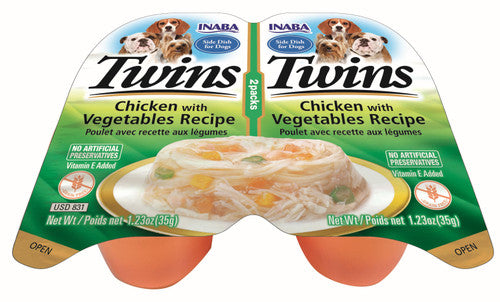 Inaba Twins Chicken with Vegetables Recipe Dog Side Dish 35g