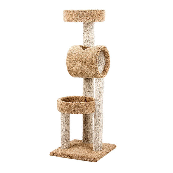 North American Pets Cat Tree Playground Tunnel Two Nests 59 In