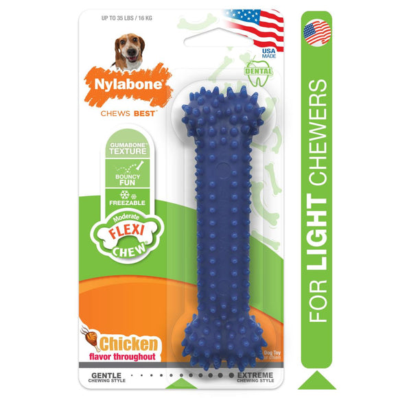 Nylabone Moderate Chew Textured Dog Dental Chew Toy Medium/Wolf