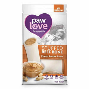 Paw Love Stuffed Beef Bone Peanut Butter Flavor