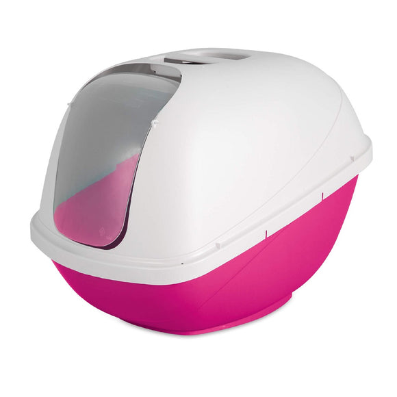 Petmate Large Pink & White Basic Hooded Litter Pan