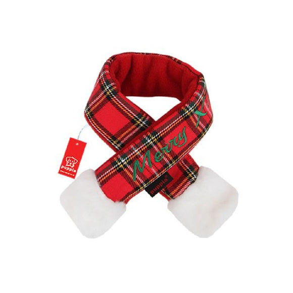 Puppia Santa's Scarf Checkered Red Large