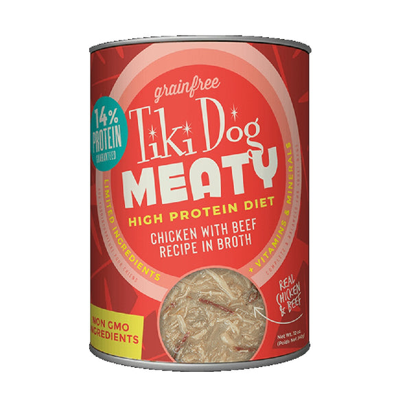 Tiki Dog Meaty High Protein Diet Chicken with Beef Recipe in Broth 340g