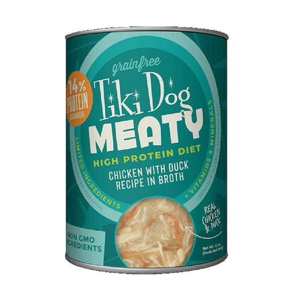 Tiki Dog Meaty High Protein Diet Chicken with Duck Recipe in Broth 340g