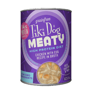 Tiki Dog Meaty High Protein Diet Chicken with Egg Recipe in Broth 340g
