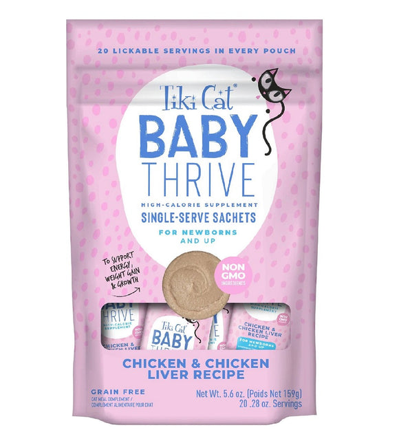 Tiki Cat Baby Thrive Chicken & Chicken Liver Recipe for Kittens 20pc x 0.28oz 159g
