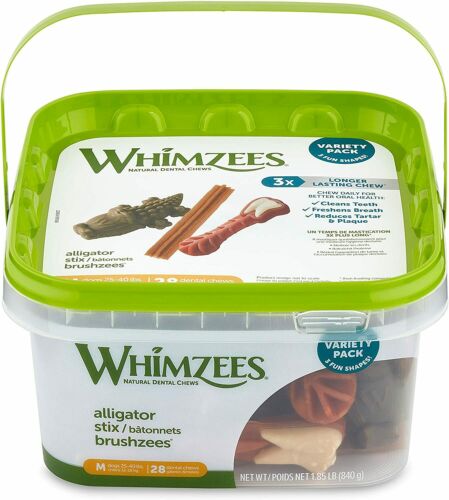 Whimzees Natural Dental Chews Variety Pack Medium 28 Ct