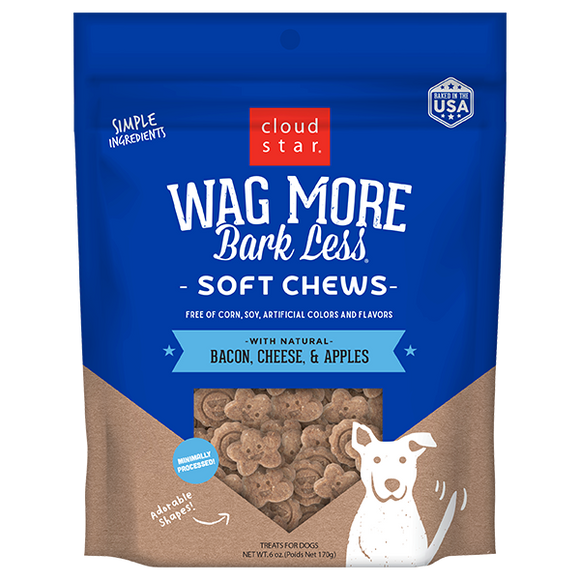 Cloud Star Wag More Bark Less Soft Chews Bacon, Cheese & Apples 170g