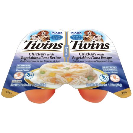 Inaba Twins Chicken with Vegetables & Tuna Dog Side Dish 35g