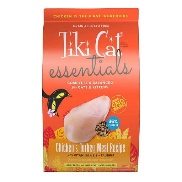 Tiki Cat Essentials Dry Cat Food Chicken & Turkey Meal Recipe 2.72kg