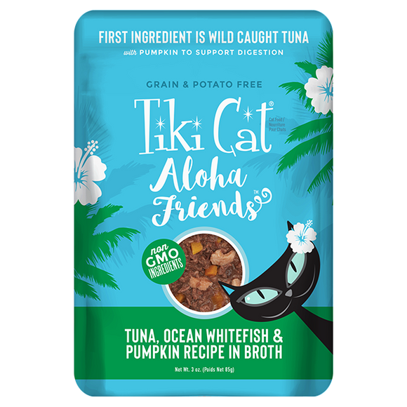 Tiki Cat Aloha Friends Tuna, Ocean Whitefish and Pumpkin 85g
