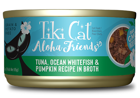 Tiki Cat Aloha Friends Tuna with Ocean Whitefish and Pumpkin 85g