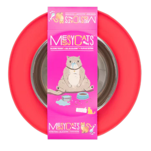 Messy Cat Single Silicone Cat Feeder with Stainless Steel Bowl